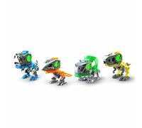 Silverlit YCOO Pack 4 Robots Dinosaure à Construire 9cm, Effets Sonores Et Lumineux, Jouet à Collectionner, Dès 5 Ans