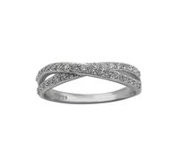 Silverly Anello a Fascia Argento Sterling 925 Zirconi Lucidi Infinito