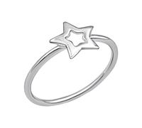 Silverly Anello Aperto a Forma di Stella in Argento Sterling | Anelli Impilabili in Argento Massiccio 925 per Donna | Design Minimalista Semplice con Fascia Sottile | Regalo di Lusso per la Figlia