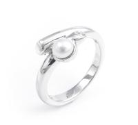 Silverly Anello Argento 925 Con Zirconi Brillanti E Perla