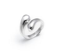 Silverly Anello Argento 925 Regolabile Aperto A Goccia