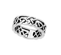 Silverly Anello con Nodo D'amore Celtico in Argento Sterling per Donna | Anello con Nodo Infinito in Argento 925 | Fede Nuziale Irlandese Intrecciata per Uomo | Disegno Intrecciato a Nodi