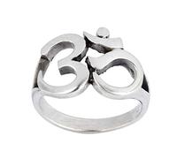 Silverly Anello con Sigillo Om per Uomo | Anello Ohm Aum in Argento Sterling 925 | Simbolo Sanscrito Buddista Indù | Fascia Spessa in Argento Massiccio | Doni Spirituali per le Donne | Anelli da Uomo
