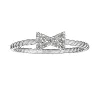 Silverly Anello Donna Argento Sterling 925 11 Zirconi Fiocco a a Corda