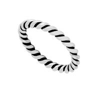 Silverly Anello Impilabile Argento Sterling Spesso Fascia Intrecciata a Corda