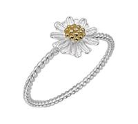 Silverly Anello in Argento Sterling con Margherita | Anelli a Forma di Fiore in Argento 925 Placcato Oro per Donna | Banda di Impilamento Dell'amicizia | Regali Ispirati alla Natura per la Figlia