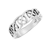 Silverly Anello Nodo d'Amore Celtico Argento Sterling 925 Fascia Intrecciata