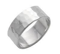 Silverly Anello Unisex Argento 925 Martellato Lucido A Fascia 8mm Semplice