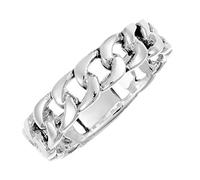 Silverly Anello Uomo Donna in Argento Sterling 925 a Fascia 5 mm Catena a Maglia Cubana
