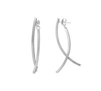Silverly Argento Sterling .925 Orecchini Pendenti Lunga Barra a Doppia Curva