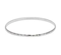 Silverly Bracciale Argento 925 Martellato 3 mm Sottile Cerchio Bangle