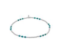 Silverly Bracciale Argento Sterling 925 Sfere Blu Perline Elastico