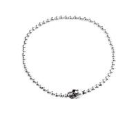 Silverly Bracciale in Argento Sterling 925 con Teschio per Donne e Adolescenti | Gioielli Emo Gotici di Halloween per le Donne | Braccialetto con Perline e Ciondolo a Forma di Palla Punk Stacker