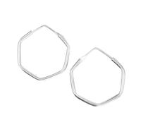 Silverly Cerchietti Esagonali in Argento Sterling | 925 Pigiami da Donna | Orecchini a Cerchio Minimalisti | Gioielli Eleganti | Design Semplice del Tubo Sottile