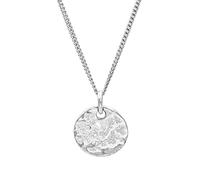 Silverly Ciondolo a Disco Martellato in Argento Sterling per Donna | Collana Semplice con Piccolo Cerchio per Stratificazione | Ciondolo Rotondo in Argento 925 con Texture | Gioielli Geometrici