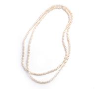 Silverly Collana Argento 925 Filo Di Perle Lungo 120cm Doppio