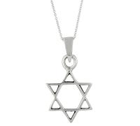 Silverly Collana con Stella di David Grande in Argento Sterling per Uomo e Donna | Ciondolo a Forma di Stella in Argento 925, Catena da 18 Pollici | Collana Simbolica Classica