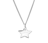 Silverly Collana con Stella Piatta Grande in Argento Sterling | Ciondolo a Stella Liscia | Collana con Catena a Maglie Celestiali | Ciondolo a Forma di Stella