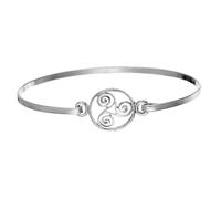 Silverly in Argento Sterling Bangle Rigido con Tripla Spirale Triskele Celtica