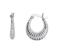 Silverly Orecchini a Cerchio a Forma di Croissant in Argento Sterling 925 da 20mm | Cerchi Graduati a Coste Affusolate | Gioielli Classici e Audaci per le Donne | Design Moderno e alla Moda