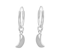 Silverly Orecchini a Cerchio con Luna Crescente in Argento Sterling 925 per Donna | Design del Tubo Rotondo Sottile | Gioielli Celestiali Delicati e Minimalisti | Piccoli Orecchini a Cerchio