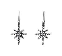 Silverly Orecchini a Forma di Stella del Nord in Argento Sterling 925 per Donna | Orecchini Pendenti o Orecchini a Forma di Stella con Texture Scintillante | Gioielli Boho per Donne