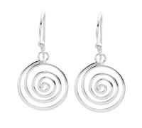 Silverly Orecchini a Spirale in Argento 925 per Donna | Orecchini Pendenti a Spirale Traforati Rotondi Piatti con Ganci | Gioielli Boho in Argento Sterling | Design Geometrico Minimalista Moderno