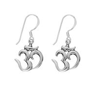Silverly Orecchini in Argento Sterling Piccoli Pendenti Om Aum Mantra Indiano