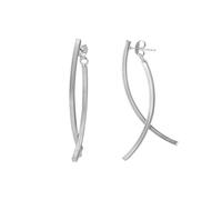 Silverly Orecchini Pendenti con Doppia Barra Curva in Argento Sterling | Eleganti Orecchini Moderni con Nappa Lunga e Pendente Anteriore-posteriore per Donna