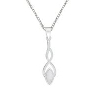 Silverly Pendente Argento 925 Collana Lunga Conchiglia Madreperla Nodo Celtico