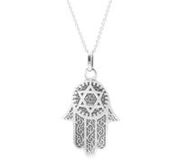Silverly Pendente Collana Argento 925 Hamsa Mani Di Fatima Stella