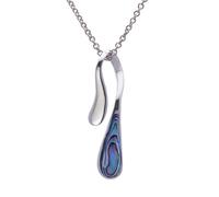 Silverly Pendente Donna Argento 925 Collana a Goccia Conchiglia Abalone Paua
