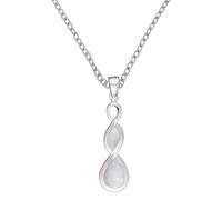 Silverly Pendente Donna Argento 925 Collana Lunga Conchiglia Madreperla Celtica