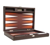 Silverman & Co. Backgammon da viaggio Premium da 33 cm, marrone scuro, 2 giocatori, età 12+
