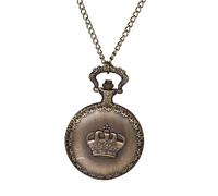 Silverora Corone orologio da tasca orologi d'epoca: orologio analogico al quarzo da donna con catena retrò in rilievo decorazione a corona orologio a catena regali per donne uomini