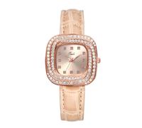 Silverora Orologi da polso da donna angolari lucidi Orologi da donna: piccolo quadrato diamante vortice quadrante analogico al quarzo orologi da donna rettangolare cinturino in pelle orologio con