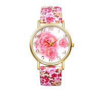 Silverora Orologio da donna, al quarzo, analogico, stile Boemien, con quadrante digitale grande, Rosa, Cinghia