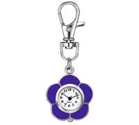 Silverora Orologio da tasca con moschettone, orologio da infermiera, facile da leggere con portachiavi, orologio da parete per donne, Lilla