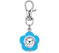 Silverora Orologio da tasca con moschettone, orologio da infermiera, facile da leggere con portachiavi, orologio da parete per donne, Blu