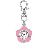 Silverora Orologio da tasca con moschettone, orologio da infermiera, facile da leggere con portachiavi, orologio da parete per donne, Colore: rosa.