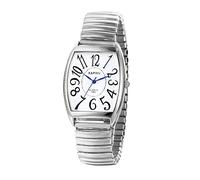 Silverora Orologio da uomo Orologi elastici da uomo: Quadrato, analogico al quarzo con cinturino elasticizzato in acciaio inox, orologio trasparente facile da leggere con scala dei numeri arabi Regali