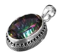 SilverPalace Ciondolo in Argento Sterling 925 con Topazio Mistico Fatto a Mano per Donna e Ragazza
