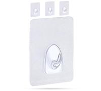 SilverRack Ganci autoadesivi e riutilizzabili, 8 x 6 cm, in set da 4 pezzi, ganci adesivi trasparenti come ganci da parete per incollare fino a 3 kg, ganci per asciugamani senza forare cucina, bagno e