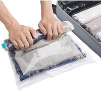 SilverRack, sacchetti sottovuoto per abbigliamento da viaggio da arrotolare [12 pezzi] in (5x 35x50 cm / 5x 40x60 cm / 2x 50x70 cm) - Sacchetti sottovuoto per abbigliamento da viaggio - Sacchetto di