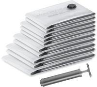 SilverRack Sacchetti sottovuoto per vestiti [10 pezzi] in 5 misure (2 piccoli + 3 medi + 2 grandi + 2 XL + 1 XXL) - senza BPA - sacchetti sottovuoto per vestiti, cuscini e giacche - sacchetti