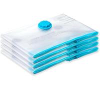 SilverRack Sacchetti sottovuoto per vestiti [4 pezzi] grandi (60 x 80 cm) - con ETICHETTE - Sacchetti per aspirapolvere per vestiti 80 x 60 cm - Sacchetti sottovuoto per giacche invernali