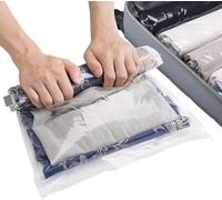 SilverRack Set di sacchetti sottovuoto da viaggio [10 pezzi] in 3 misure (4 medie + 4 grandi + 2 XL) - sacchetti sottovuoto da viaggio per vestiti - sacchetti sottovuoto - sacchetti per vestiti