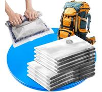 SilverRack Set di sacchetti sottovuoto da viaggio [8 pezzi] in 2 misure (4 x medie + 4 x large) - sacchetti sottovuoto da viaggio per vestiti - sacchetti sottovuoto - sacchetti per vestiti - sacchetti