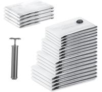 SilverRack XL Jumbo sacchetti sottovuoto per vestiti, viaggi e piumini [20 pezzi] - INCLUSA POMPETTA e ETICHETTE in (4x 40x60 cm (rotolamento da viaggio) / 4x 40x60 cm / 4x 50x70 cm / 4x 60x80 cm / 4x