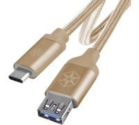 SilverStone CPU05G-500 Cavo in nylon da USB-C a USB-A maschio/femmina 0,5 m Oro